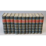 Dickens, Charles - The Works, 15 titles in 11 vols, 8vo, half blue morocco, Chapman and Hall, London