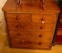 A Victorian mahogany chest of three long and two short drawers, width 100cm, depth 47cm, height