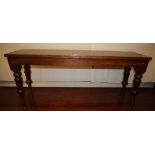 A Victorian mahogany window seat, Width 114cm