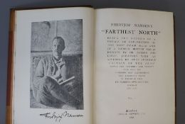 Nansen, Fridtjof, Dr - Farthest North, 2 vols, 8vo, half calf, with folding map, leather stained,