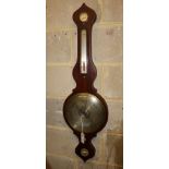 A Victorian mahogany wheel barometer by Cooke, Oakham, width 31cm, depth 4cm, height 103cm