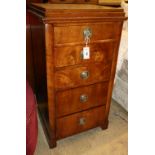 A small mahogany pillar chest, W.53cm, D.44cm, H.95cm