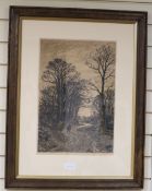 Fred Slocombe (1850-1915), engraving, "The Twilight Hour", signed in pencil, 51 x 34cm