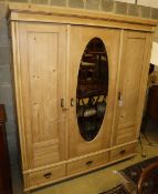 A 19th century Continental pine "Knockdown" wardrobe, width 162cm, depth 59cm, height 193cm