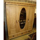 A 19th century Continental pine "Knockdown" wardrobe, width 162cm, depth 59cm, height 193cm