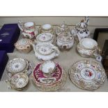 A collection of tea-wares, various, including a Worcester tureen, cover and stand