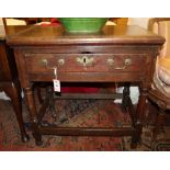 An early 18th century oak side table, Width 74cm