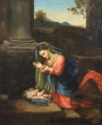 After Corregio (1494-1534)oil on canvasThe Adoration of the Child (Uffizi, Florence)18 x 15in.