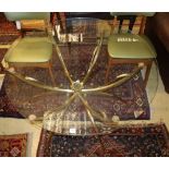 A circular glass top gilt metal coffee table, diameter 112cm, height 55cm