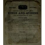 A Rules leaflet for THE NEW GAME OF KINGS AND QUEENS. For the Drawing Room or Lawn, late 19th