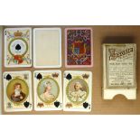 A c.1900 Goodall's Historic Playing Cards. Complete in original box damaged, missing ends.