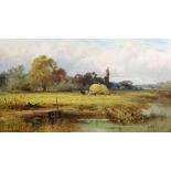 John Horace Hooper (c.1850-1899)oil on canvas"Midsummer, Haymaking near Goring"signed23.5 x 41.5in.