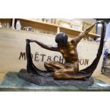After Colinet. A bronze Egyptian dancer, width 60cm