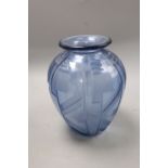 A Verart Paris Art Deco glass vase, height 22cm