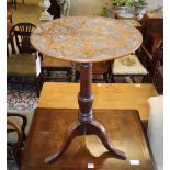 A tripod table with carved top, width 48cm, depth 48cm, height 72cm