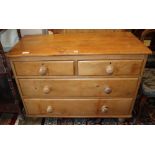 A Victorian stripped pine chest of drawers, width 106.5cm, depth 48cm, height 80.5cm