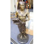 After Picault. A large bronze Egyptian revival figure, height 72cm