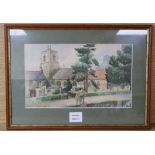 Clinton E A Lewis, watercolour, View of a country church, signed and dated '31, 20 x 33cm