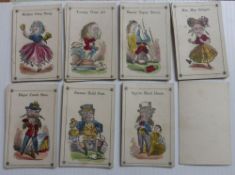 A Card Game of HEADS OF HOUSES. Unknown maker. Hand coloured cards. 39 cards - 5 missing. Should