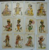 A Card Game Spin & Old Maid by De La Rue c1910 with non PC pictorial cards depicting "Nations"