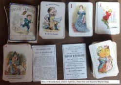 Four De La Rue Cards Games. 1. ALICE IN WONDERLAND. Complete 49 cards (Queen not matching).