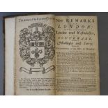 London: New Remarks of London, 8vo, half calf, wood engraved frontis piece Coat of Arms,