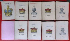 THE REALM card game by John Jaques & Son c 1880. 49 Cards - complete. No box. P/c of box label and