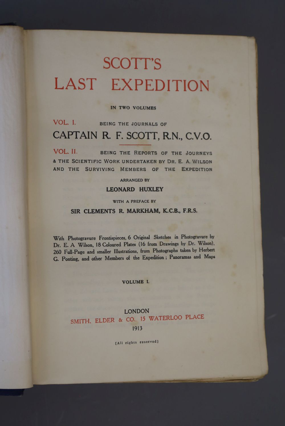 Scott, Robert Falcon, Capt. - Scott's Last Expedition, 1st edition, 2 vols, 8vo, original blue cloth