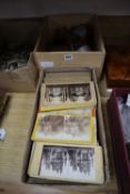 A box of three hundred and fifty slides and two stereoscopic hand viewers