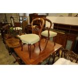 A set of six Victorian mahogany balloon-back dining chairs - a.f.