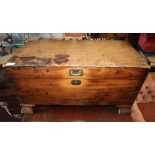 A late 19th century camphorwood chest, width 83cm, depth 41cm, height 44.5cm