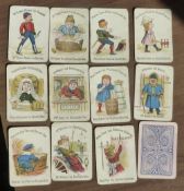 A c.1900 card game of FUNNY FAMILIES Glevum series by Woolley & Co. 12 Families. Complete 48