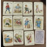 A c.1900 card game of FUNNY FAMILIES Glevum series by Woolley & Co. 12 Families. Complete 48
