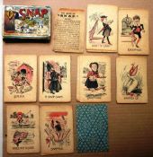 A c.1890s card game of SNAP by Woolley & Co Ltd, London. 8 sets of 4 cards (3 missing) with Rules