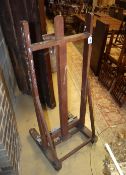 An artist's studio easel, width 54cm, depth 60cm, height 133cm - unextended