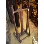 An artist's studio easel, width 54cm, depth 60cm, height 133cm - unextended