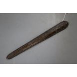 A 19th century baleen chip carved stay busk, length 17cm