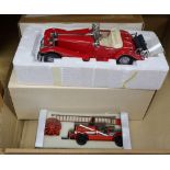 Three Franklin Mint precision models of Silver Ghost, Mercedes 500K and Jaguar SS100 and a Conrad