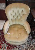 A Victorian button back chair