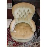 A Victorian button back chair