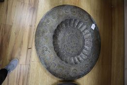 WWI interest: An Indian brass and tin tray recovered from the wreck of RMS MEDINA, lost 1917,