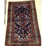 A Kamadan blue ground rug, 145 x 98cm