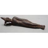 A 19th century Thai bronze reclining Buddha, length 28cm