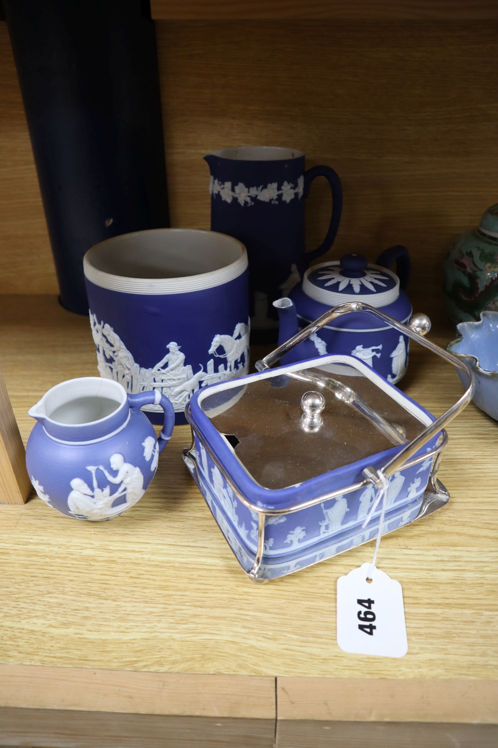 A group of Wedgwood blue jasper wares (6)