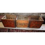 Three wine crates to hold 12 bottles, width 42cm, depth 31.5cm, height 33cm