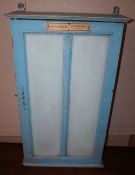 A French painted beech pharmacie cabinet, Width 43cm, Height 73cm, Depth 13cm