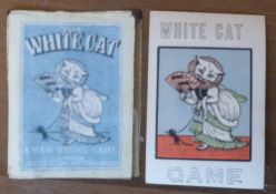 THE WHITE CAT card game by John Jaques & Son, c1880. 52 cards complete. Original box. P/c of