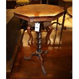 A Victorian rosewood occasional table with octagonal top, 43cm