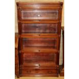 A Globe Wernicke mahogany four-section bookcase, width 90cm, depth 37cm, height 167cm