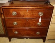 A Regency mahogany chest fitted three long drawers, Width 89cm